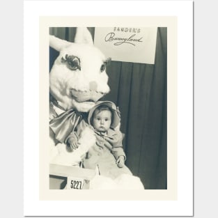 Creepy Easter Bunny with baby Posters and Art